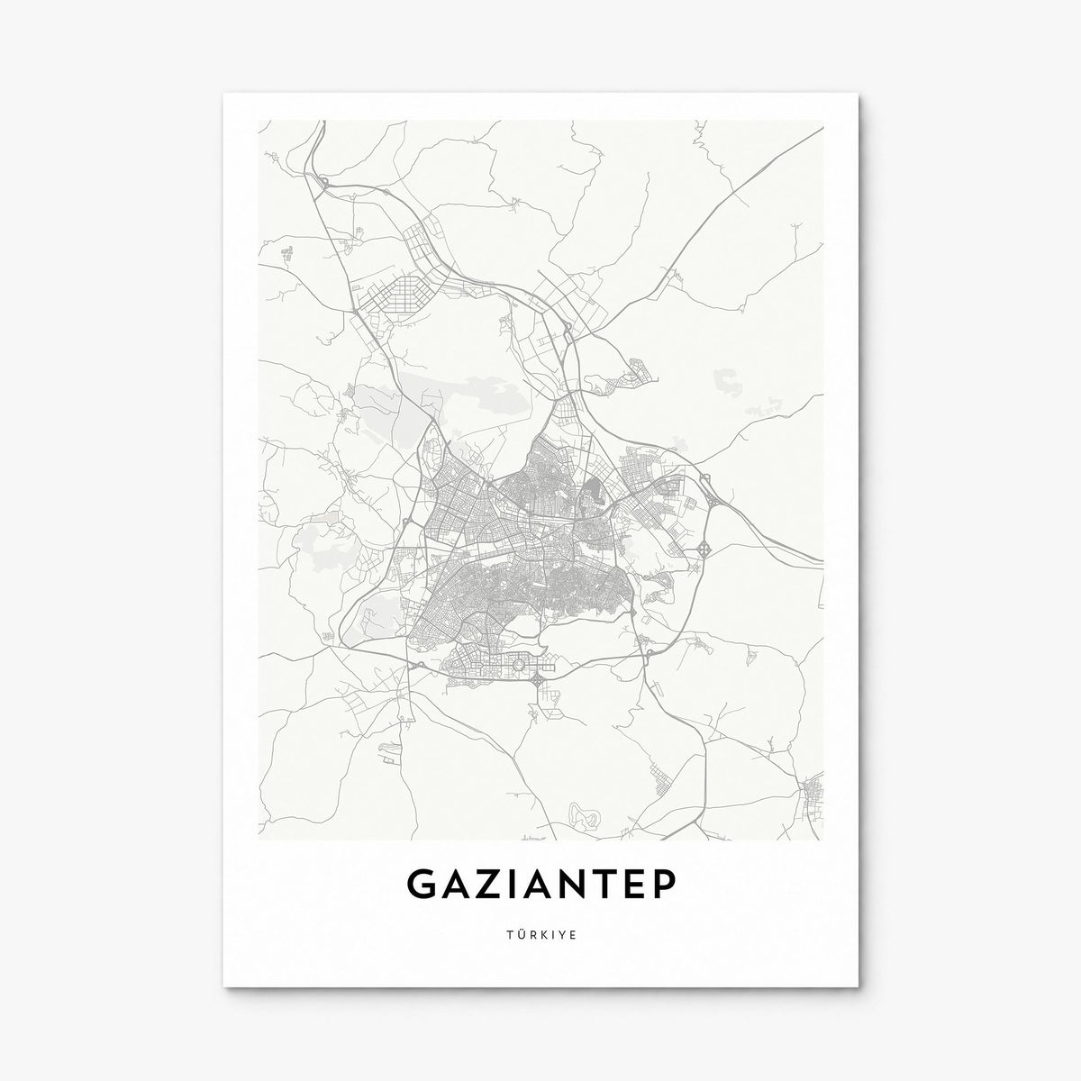 Gaziantep Map Poster, print only (unframed)