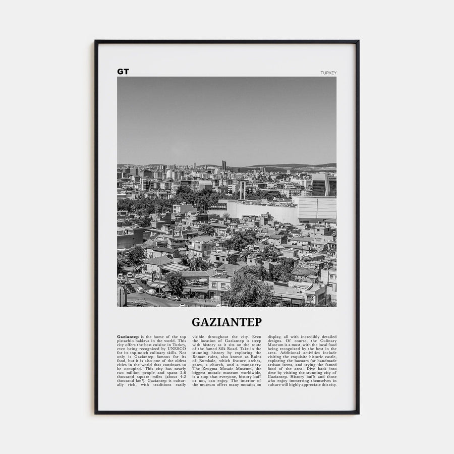 Gaziantep Poster None / 8x12 in Nbourhood Travel B&W Poster