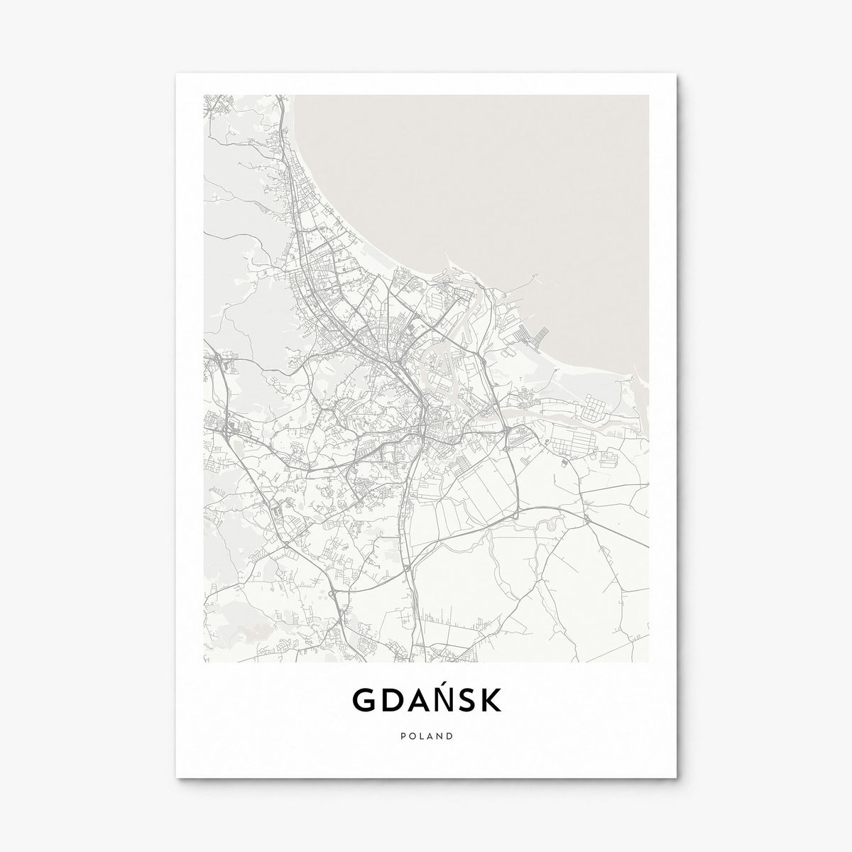 Gdańsk Map Poster, print only (unframed)