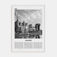 Gdańsk No 1 Poster White Wood / 8x12 in Nbourhood Travel B&W Poster