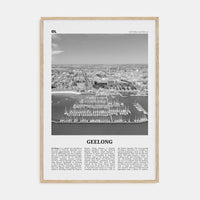 Geelong Poster Natural Wood / 8x12 in Nbourhood Travel B&W Poster