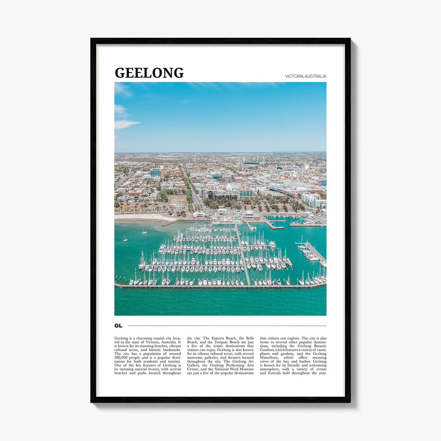 Geelong Travel Poster, framed poster mockup