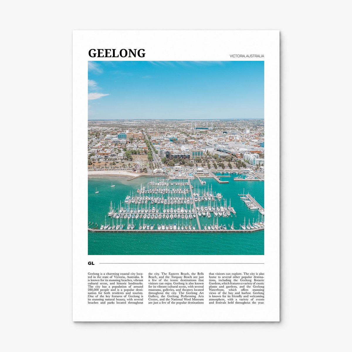Geelong Travel Poster, print only (unframed)