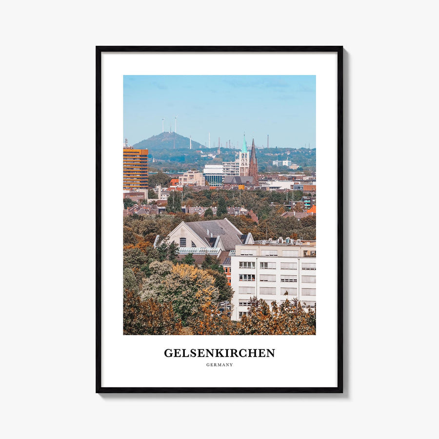 Gelsenkirchen colorful classic poster of Germany – vertical wall art, unframed print shown in interior mockup