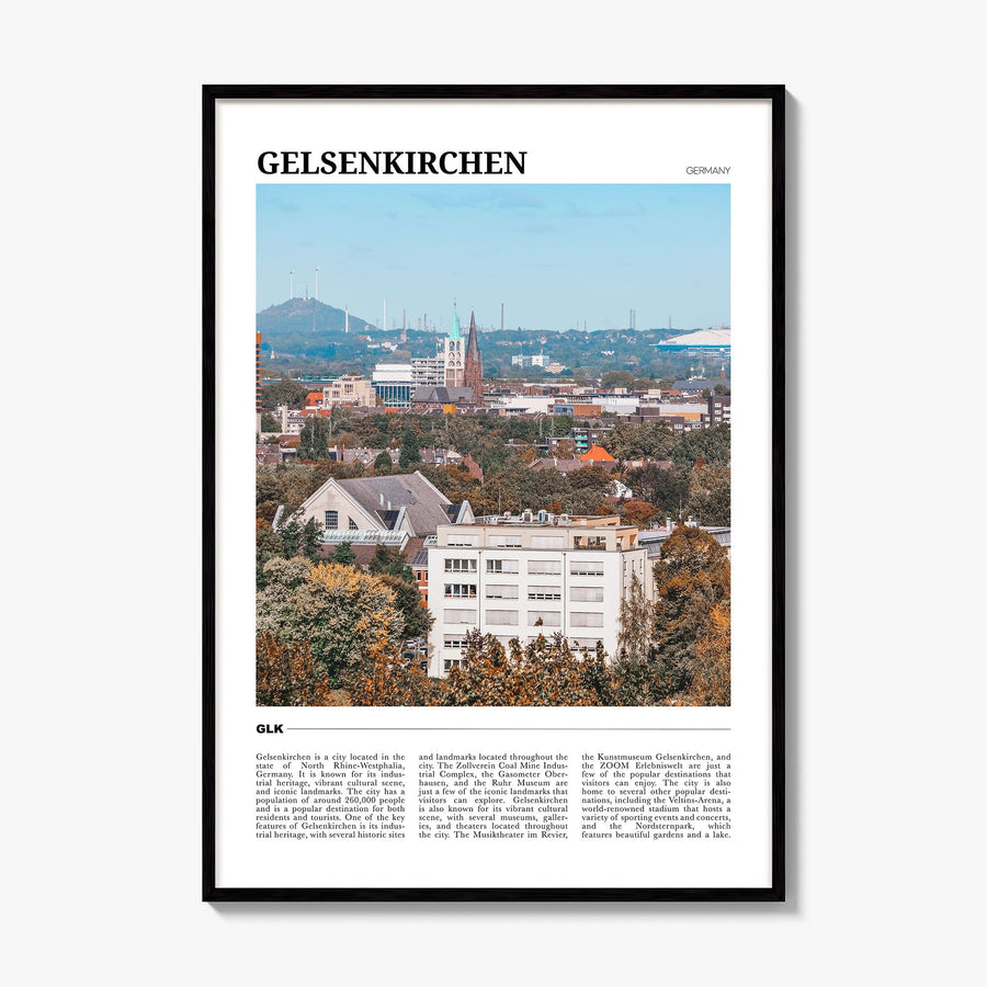 Gelsenkirchen Travel Poster, framed poster mockup