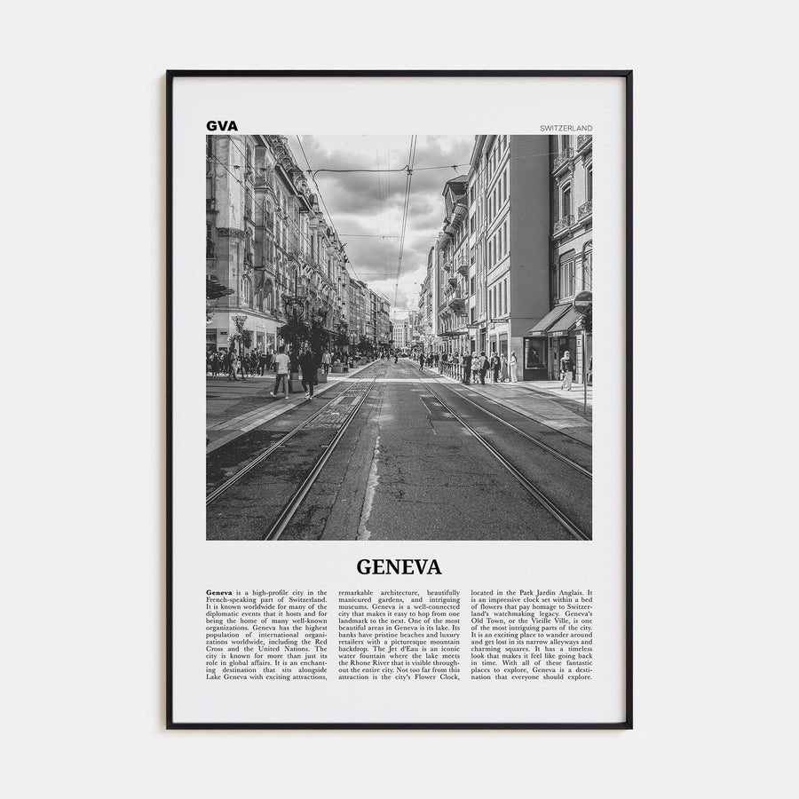 Geneva Poster None / 8x12 in Nbourhood Travel B&W Poster