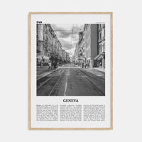 Geneva Poster Natural Wood / 8x12 in Nbourhood Travel B&W Poster