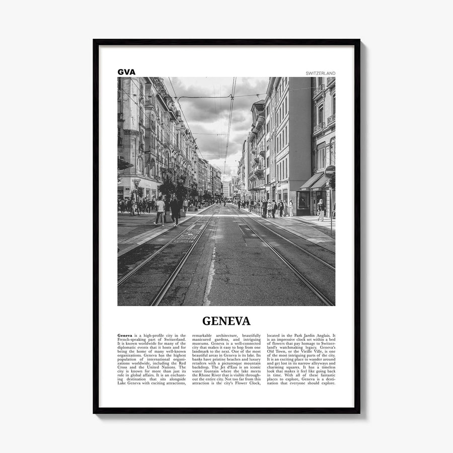 Geneva Newspaper Poster, framed poster mockup