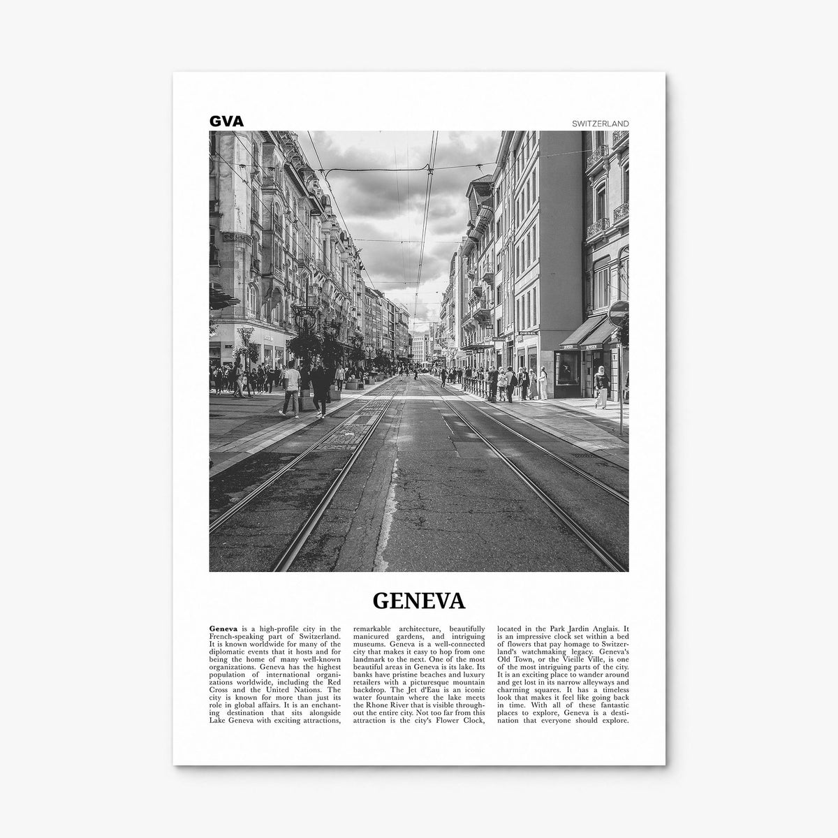 Geneva Newspaper Poster, print only (unframed)