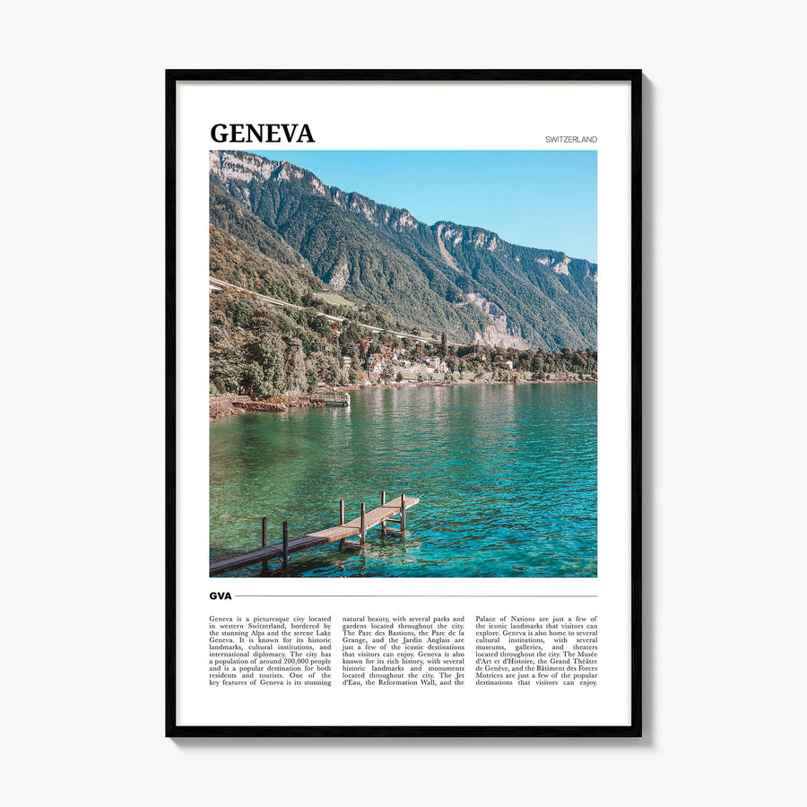 Geneva Travel Poster, framed poster mockup