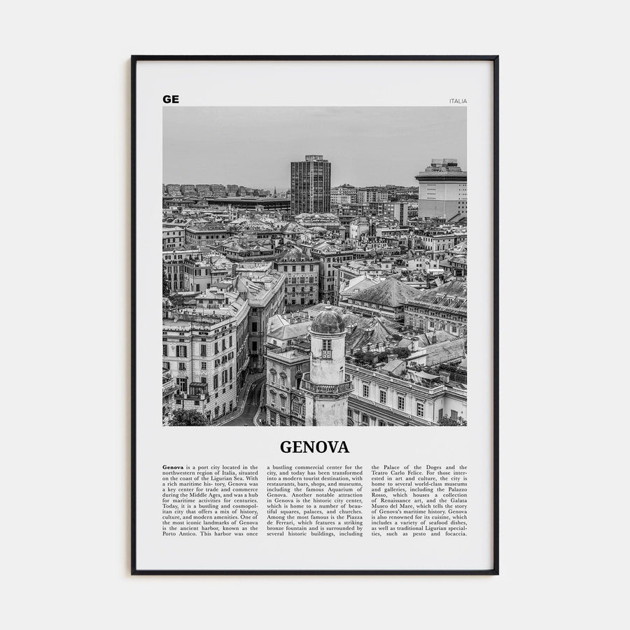 Genova Poster None / 8x12 in Nbourhood Travel B&W Poster