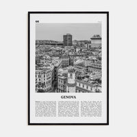 Genova Poster Black Wood / 8x12 in Nbourhood Travel B&W Poster