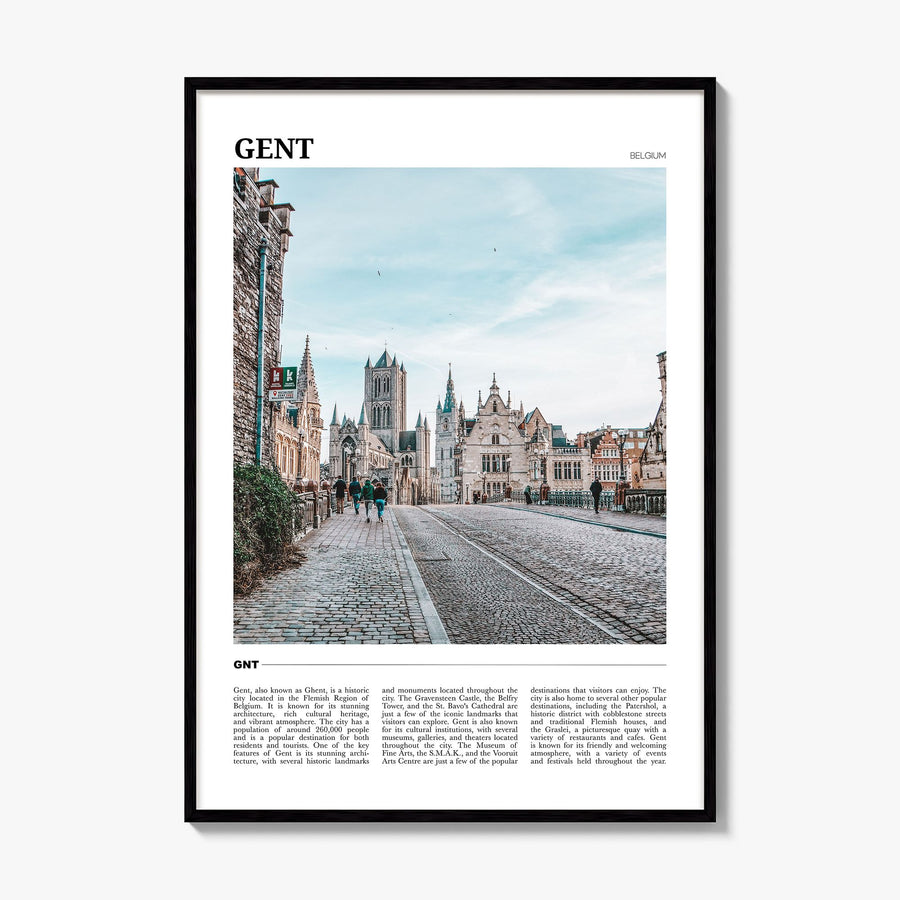 Gent Travel Poster, framed poster mockup