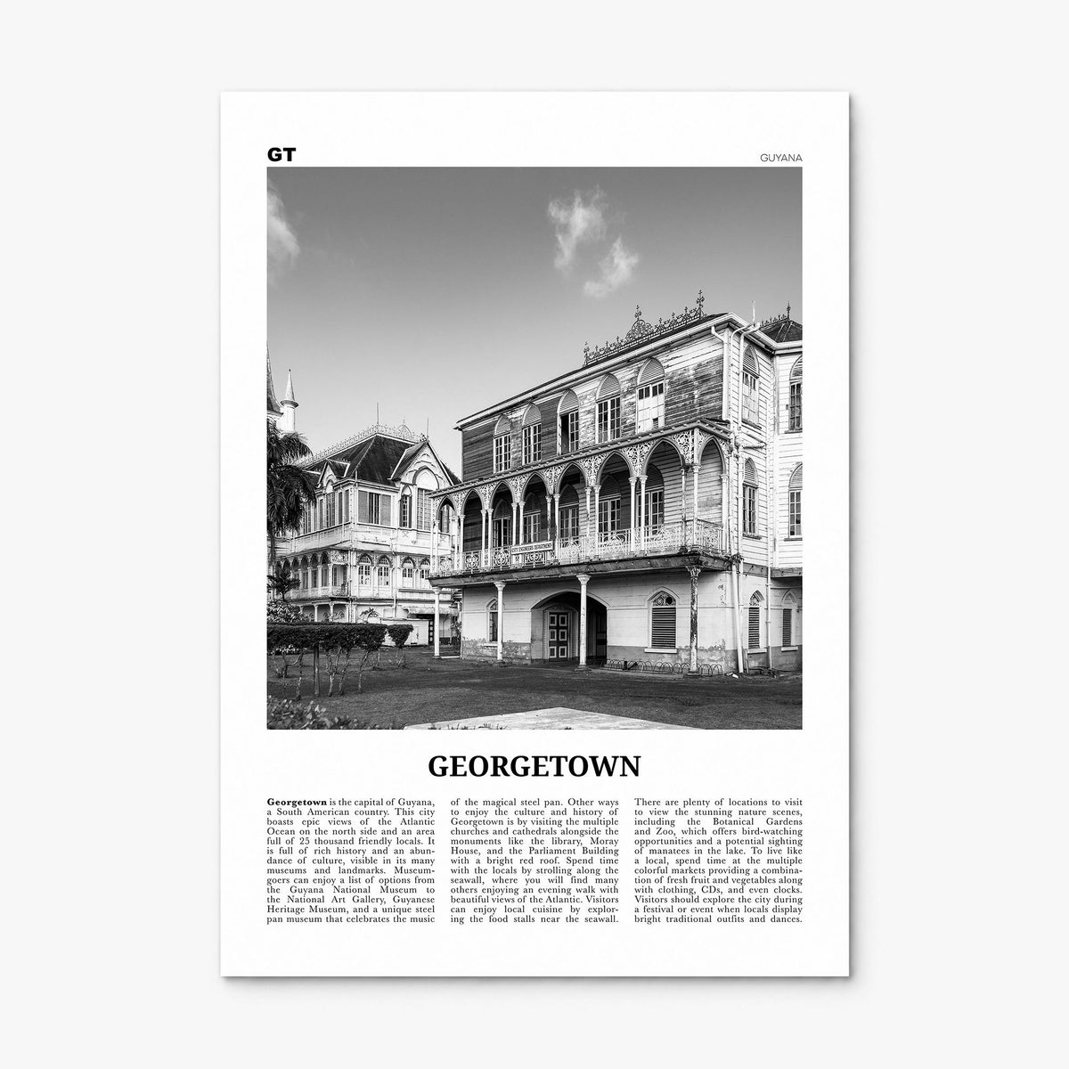 Georgetown, Guyana Newspaper Poster, print only (unframed)