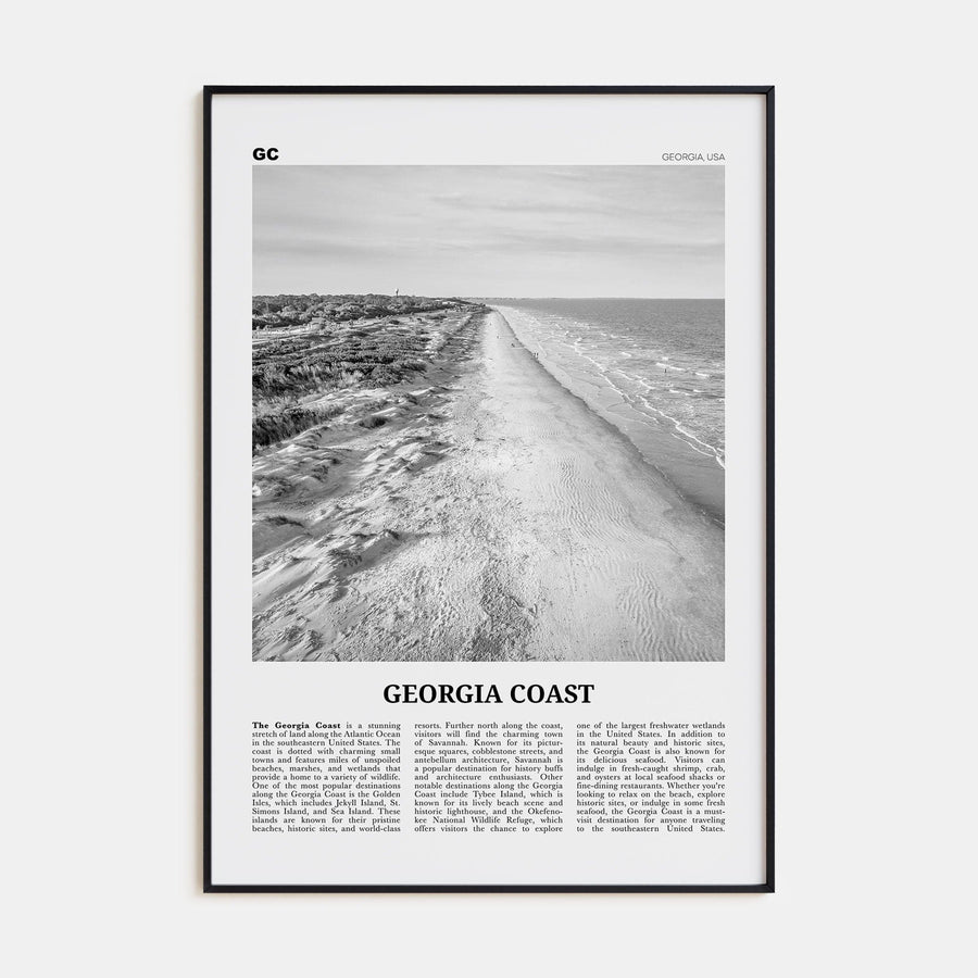 Georgia Coast Poster None / 8x12 in Nbourhood Travel B&W Poster