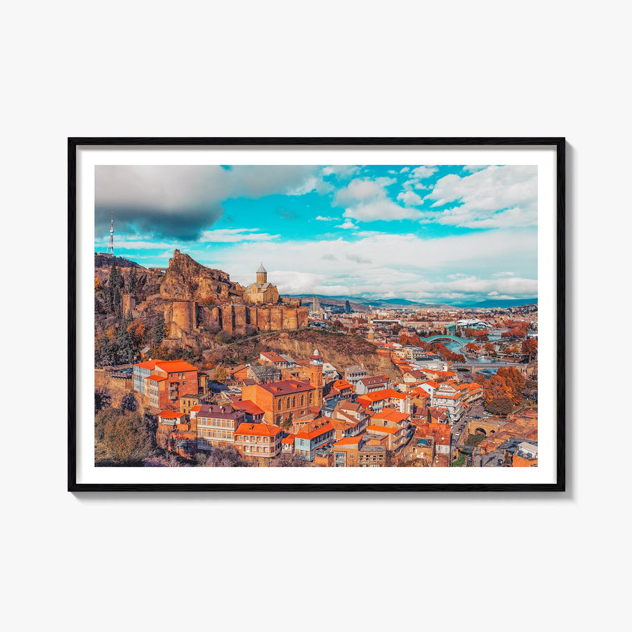 Georgia (Country) colorful photo poster of Georgia – horizontal wall art, unframed print shown in interior mockup