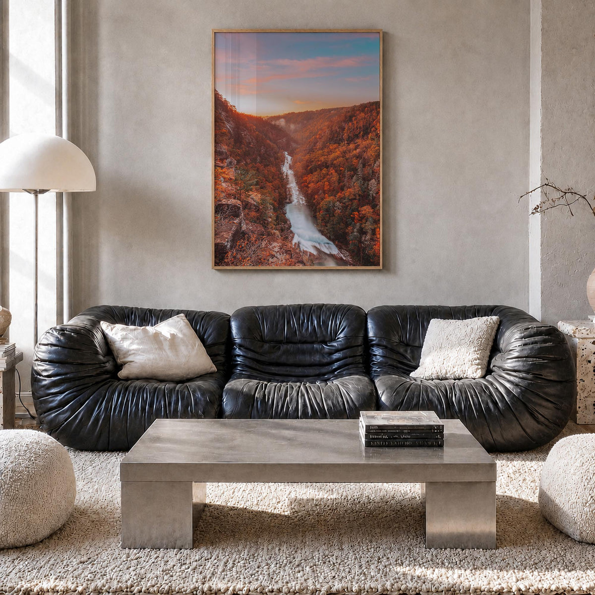 Georgia colorful photo poster of United States – vertical wall art in natural wood frame, hanging on wall