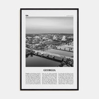 Georgia, United States No 2 Poster Black Wood / 8x12 in Nbourhood Travel B&W Poster