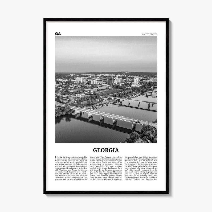 Georgia, USA Newspaper No 2 Poster, framed poster mockup