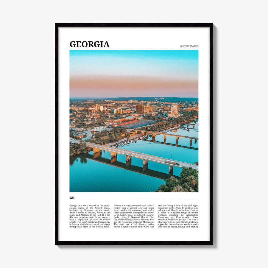 Georgia, USA Travel Poster, framed poster mockup