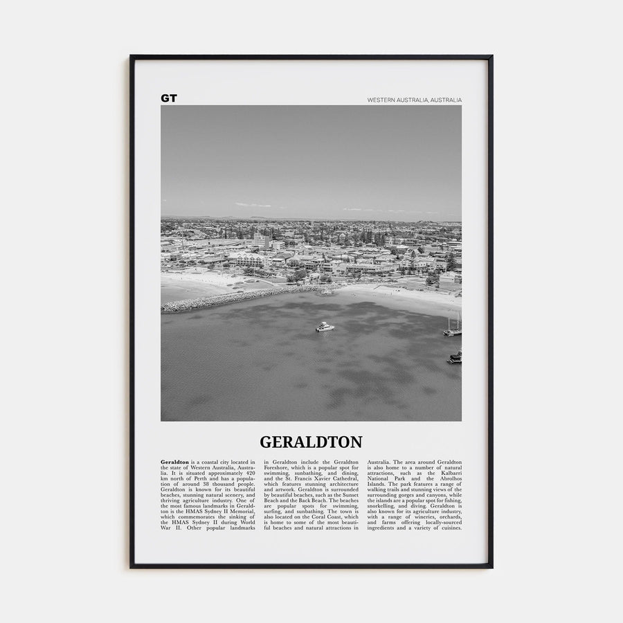 Geraldton Poster None / 8x12 in Nbourhood Travel B&W Poster