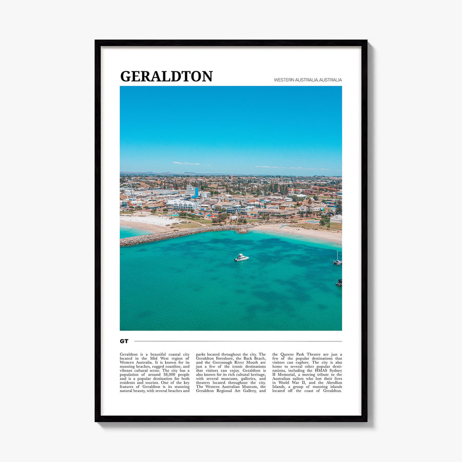 Geraldton Travel Poster, framed poster mockup