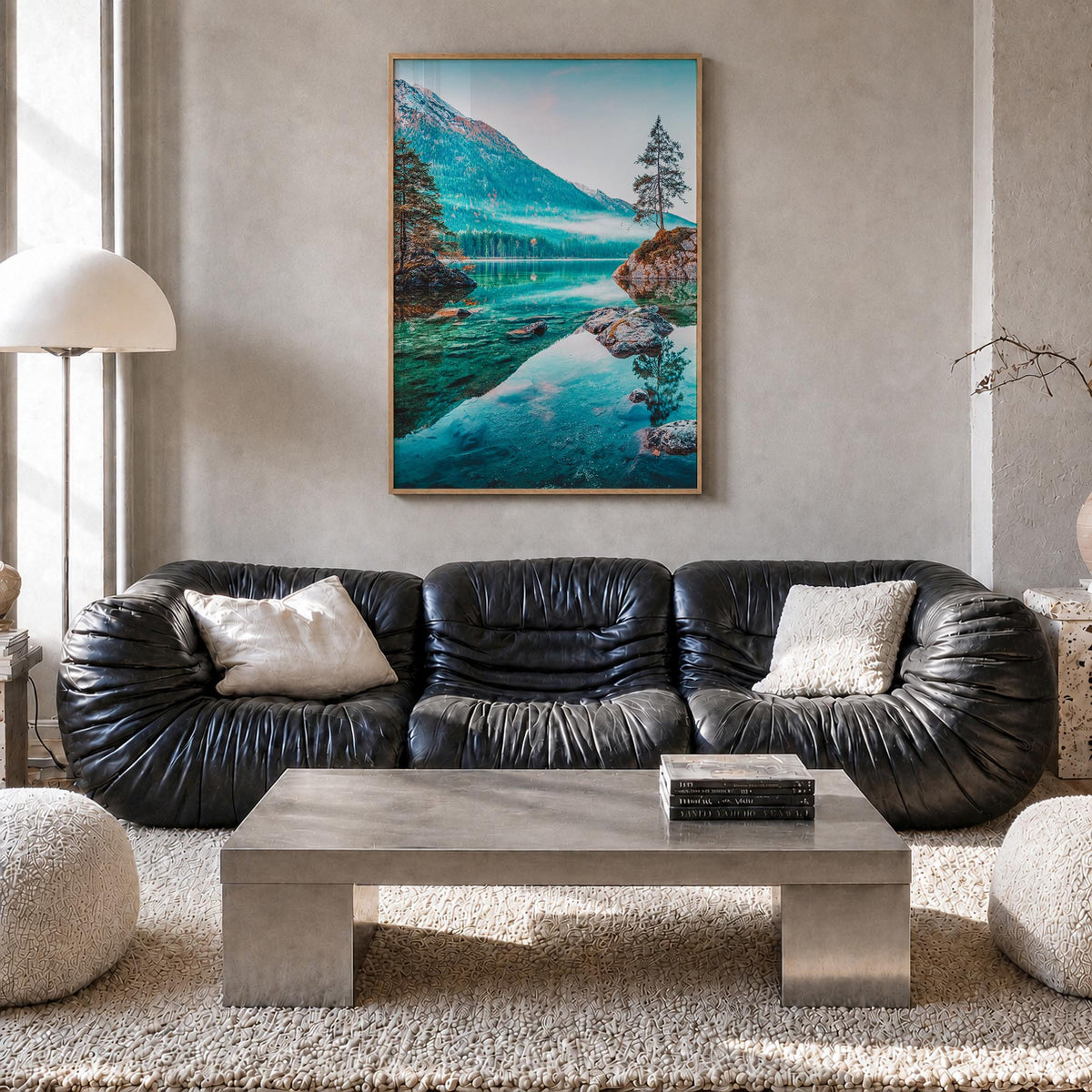 Germany colorful photo poster of Europe – vertical wall art in natural wood frame, hanging on wall