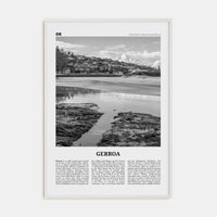 Gerroa Poster White Wood / 8x12 in Nbourhood Travel B&W Poster