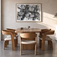 Ghana black & white photo poster of Africa – horizontal wall art in natural wood frame with white border, hanging on wall