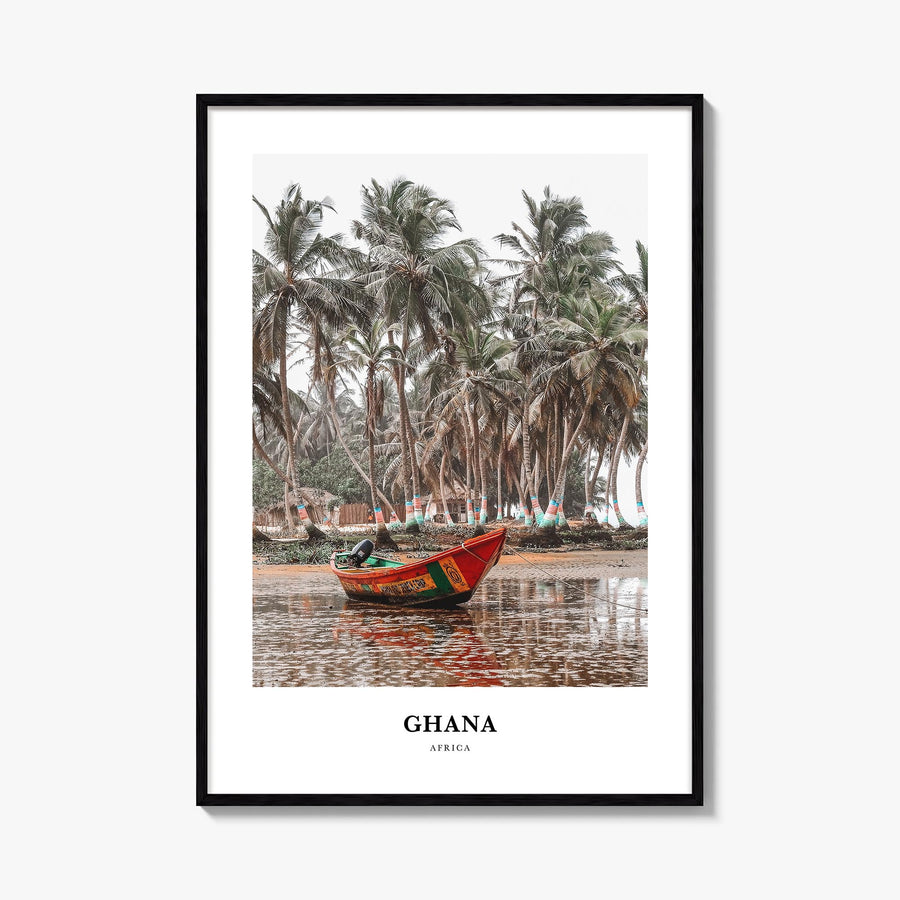Ghana no. 1 colorful classic poster of Africa – vertical wall art, unframed print shown in interior mockup