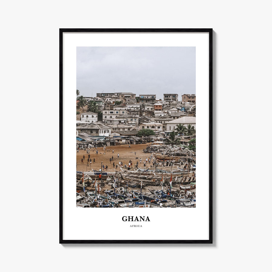 Ghana no. 2 colorful classic poster of Africa – vertical wall art, unframed print shown in interior mockup