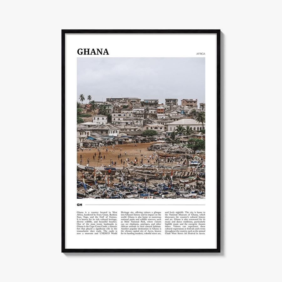 Ghana no. 2 colorful travel poster of Africa – vertical wall art, unframed print shown in interior mockup