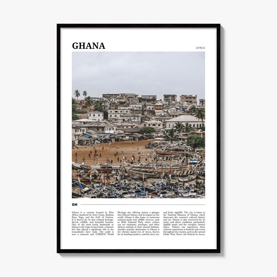 Ghana Travel No 2 Poster, framed poster mockup