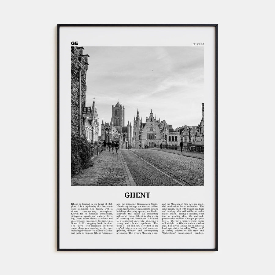 Ghent Poster None / 8x12 in Nbourhood Travel B&W Poster