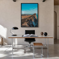 Gibraltar colorful photo poster of Europe – vertical wall art in black wood frame, hanging on wall