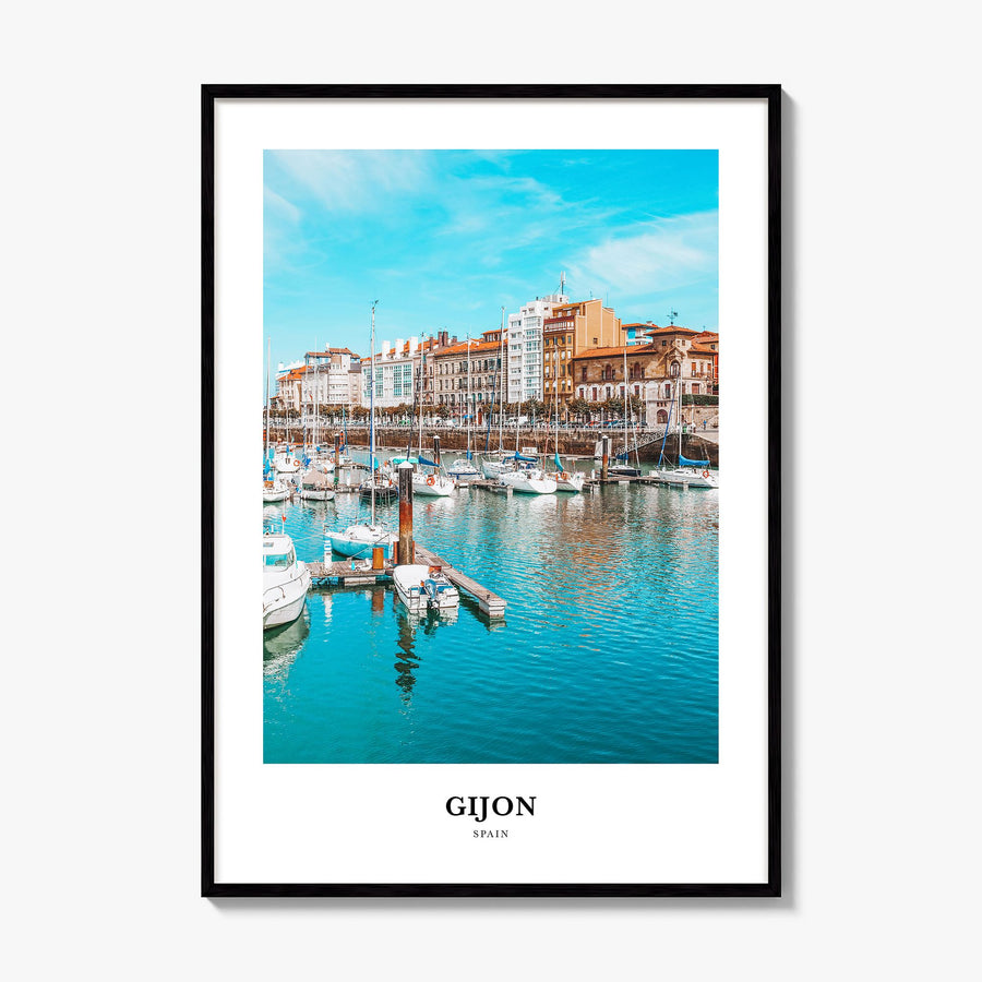 Gijón Classic Poster, framed poster mockup