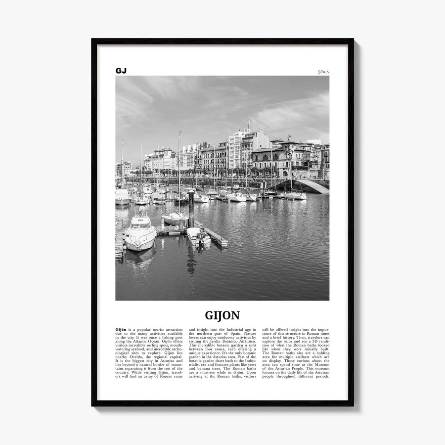 Gijón Newspaper Poster, framed poster mockup