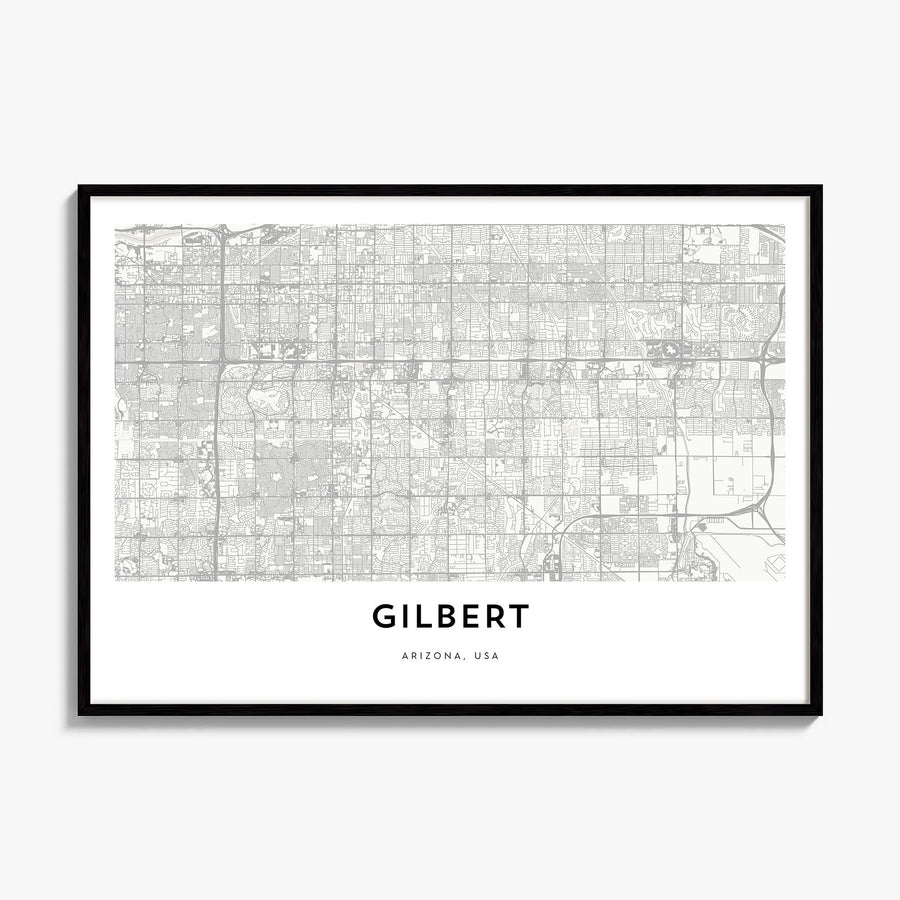 Gilbert Map Poster, framed poster mockup