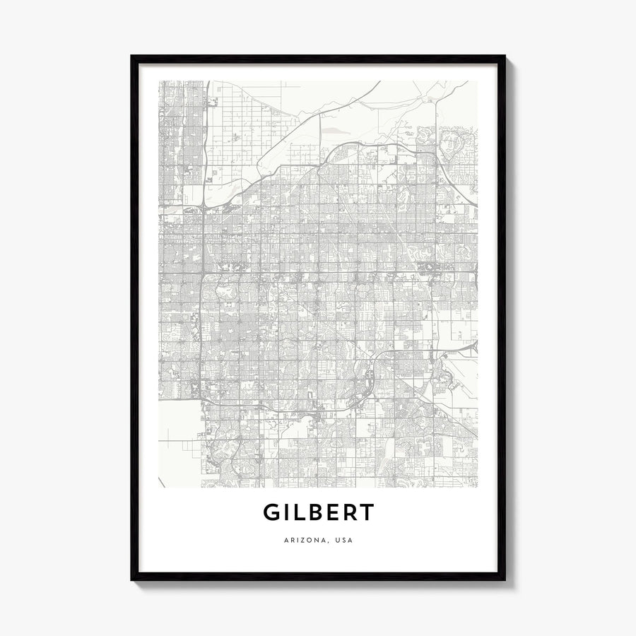 Gilbert Map Poster, framed poster mockup