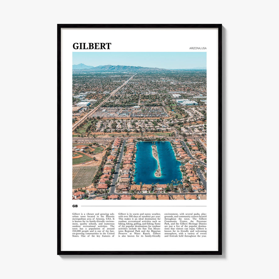 Gilbert Travel Poster, framed poster mockup