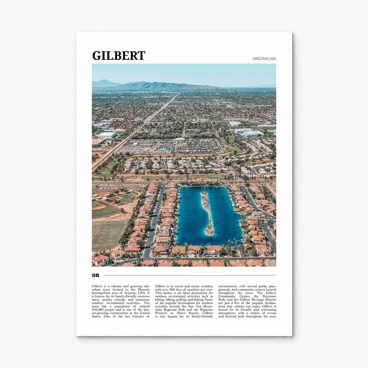 Gilbert Travel Poster, print only (unframed)