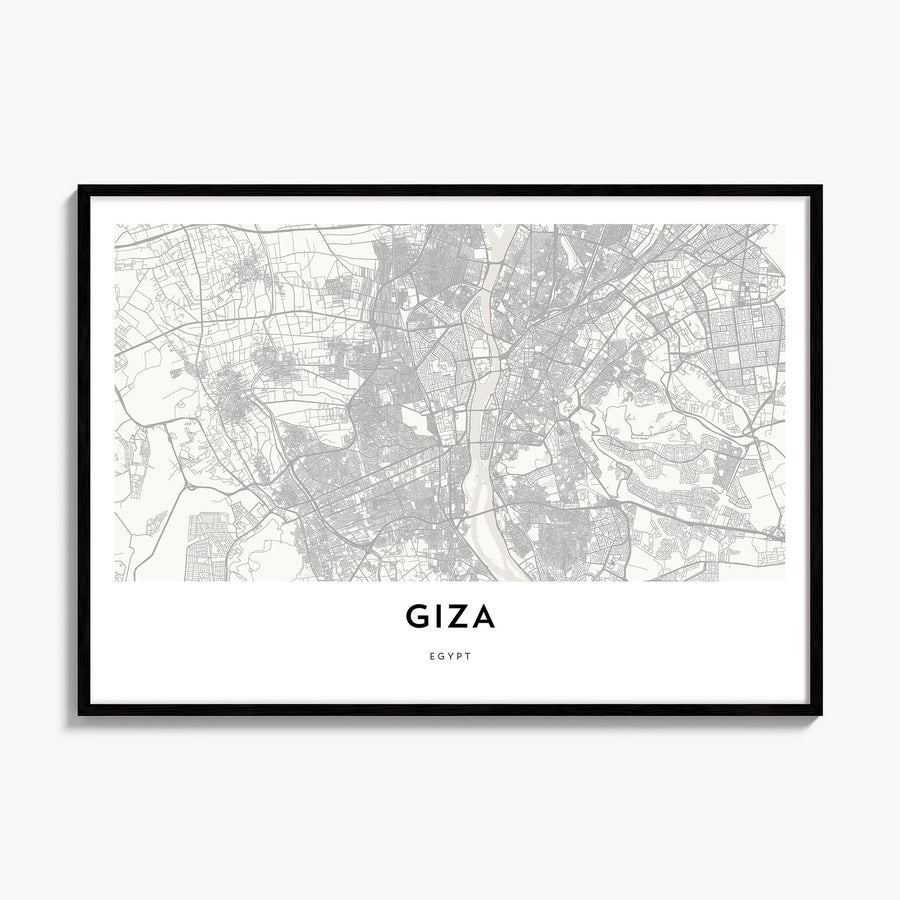 Giza Map Poster, framed poster mockup