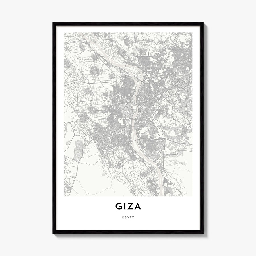Giza Map Poster, framed poster mockup