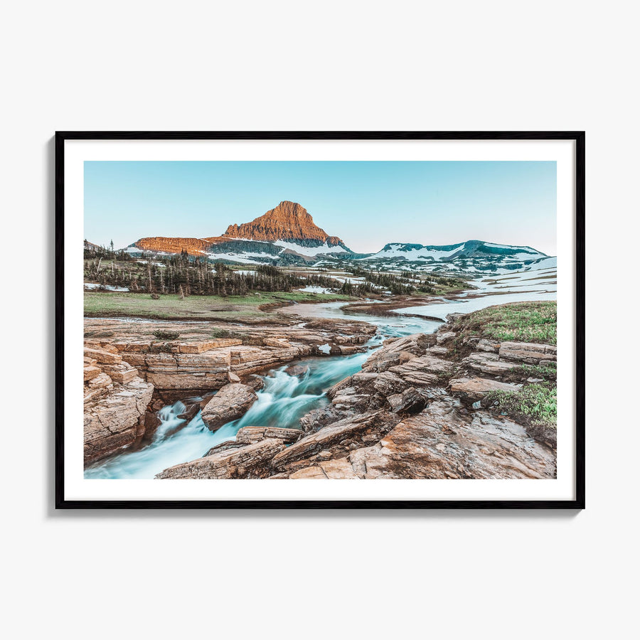 Glacier National Park Photo Poster, framed poster mockup, white border