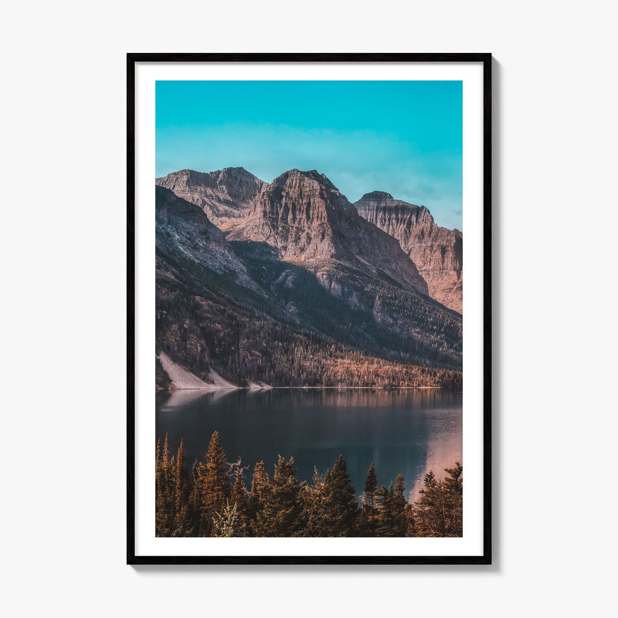 Glacier National Park Photo No 1 Poster, framed poster mockup, white border