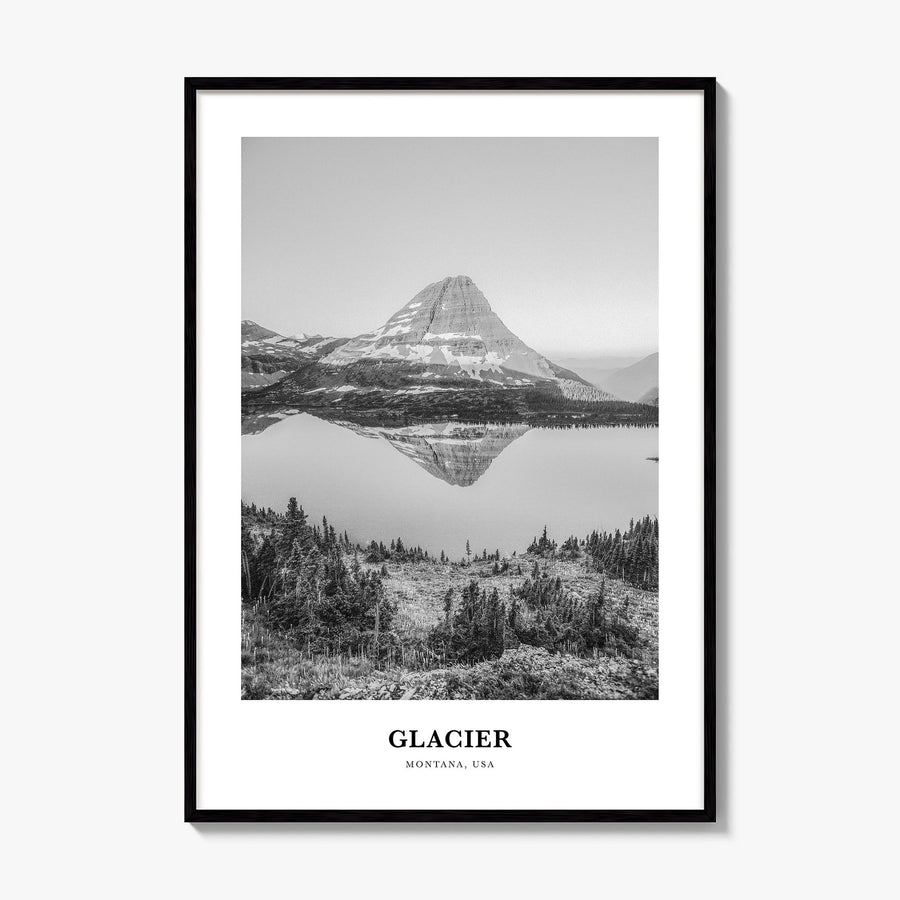 Glacier National Park Classic Poster, framed poster mockup