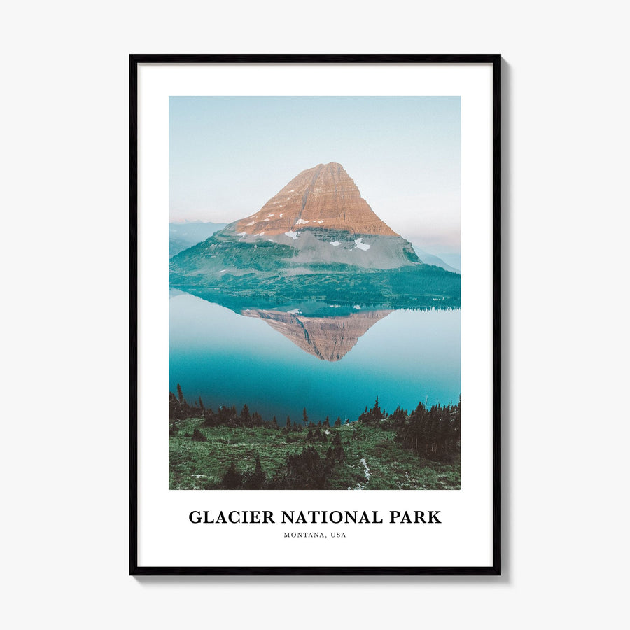 Glacier National Park Classic Poster, framed poster mockup
