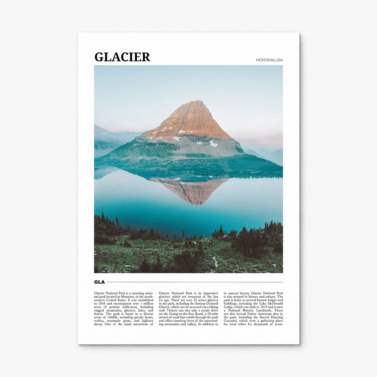 Glacier National Park Travel Poster, print only (unframed)