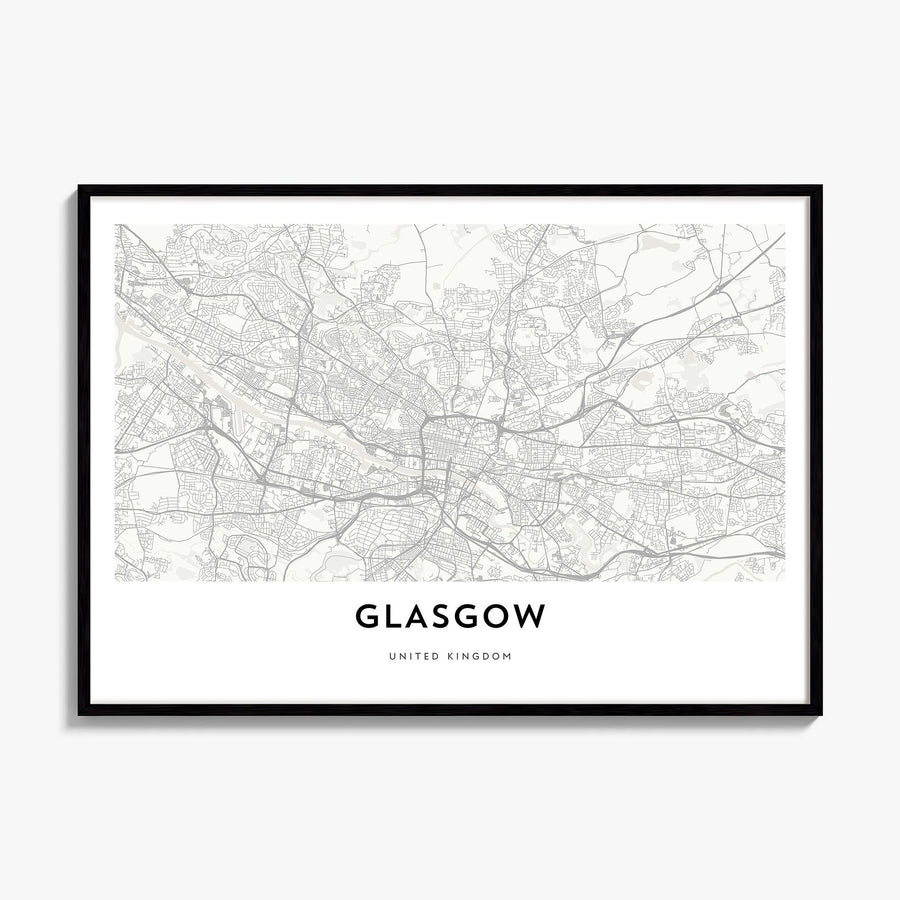 Glasgow Map Poster, framed poster mockup