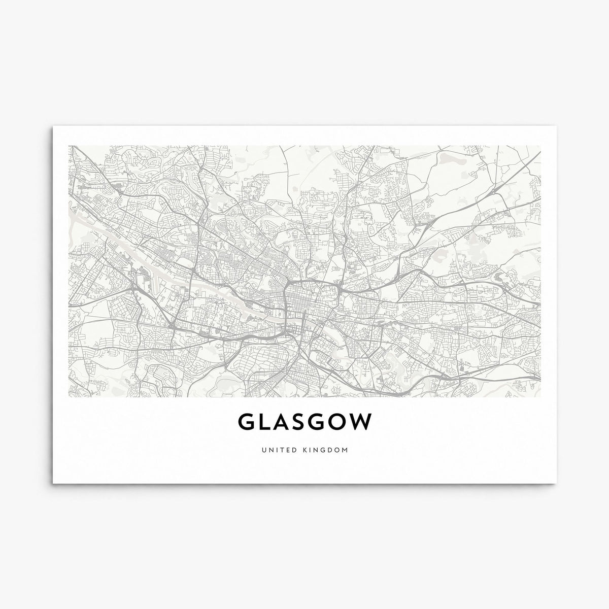 Glasgow Map Poster, print only (unframed)